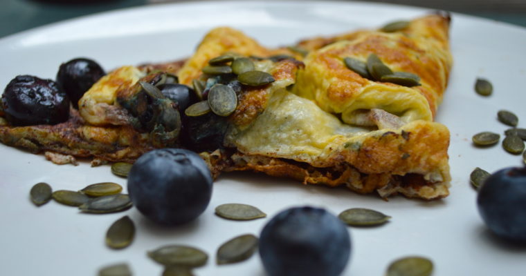 Blueberry and cinnamon omelette