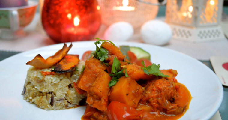 Roasted tomato and butternut squash curry