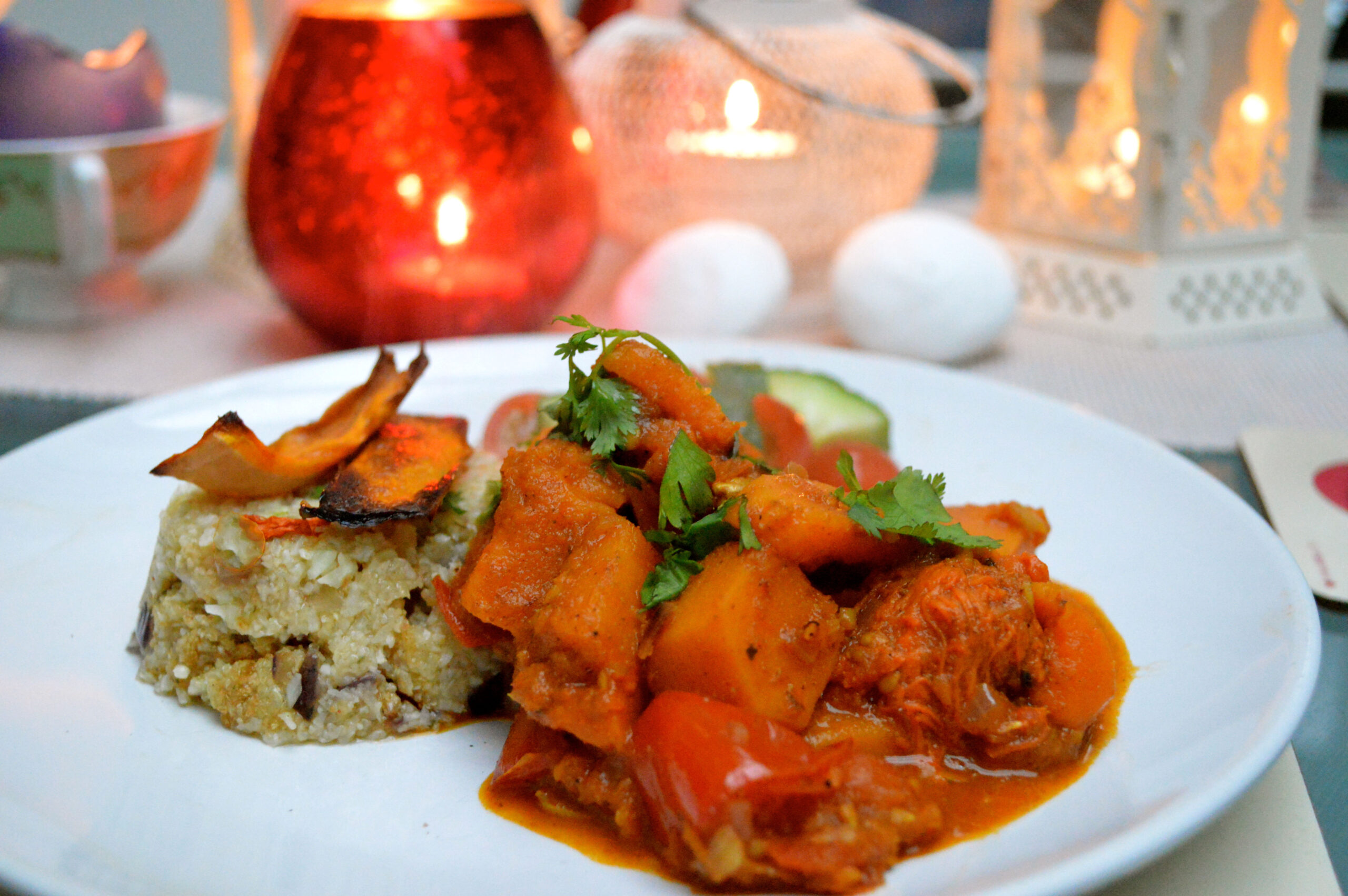 Roasted tomato and butternut squash curry