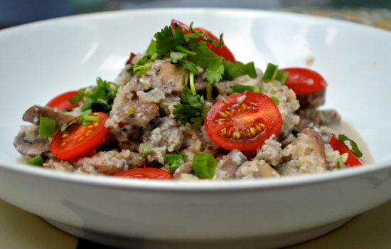 Mrs P’s nutty mushroom risotto