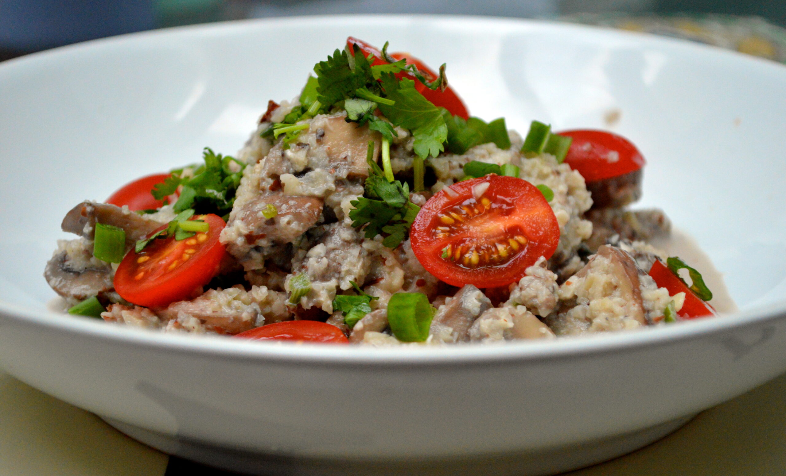 Mrs P’s nutty mushroom risotto