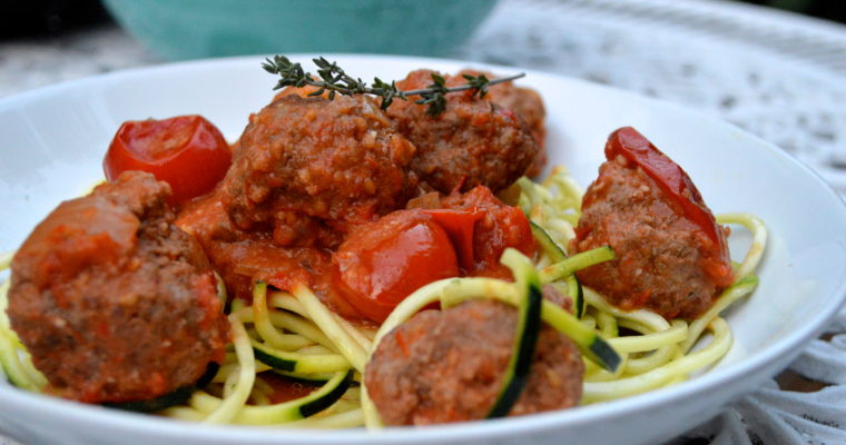 Mrs P’s Courgetti Meatball Bolognese