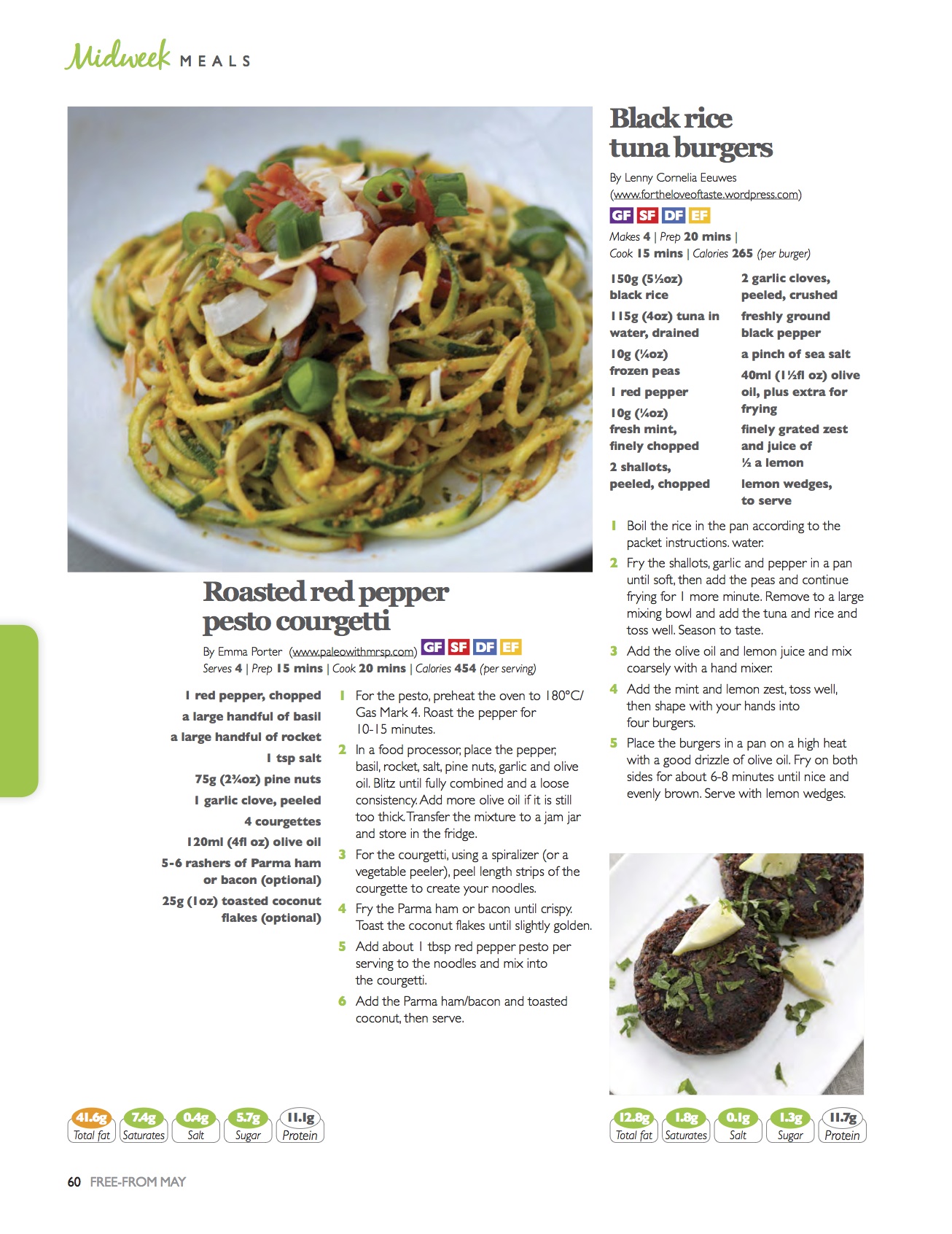 8 of my recipes were featured in Free From Magazine in May 2015, it was amazing seeing so many of my recipes in print! 