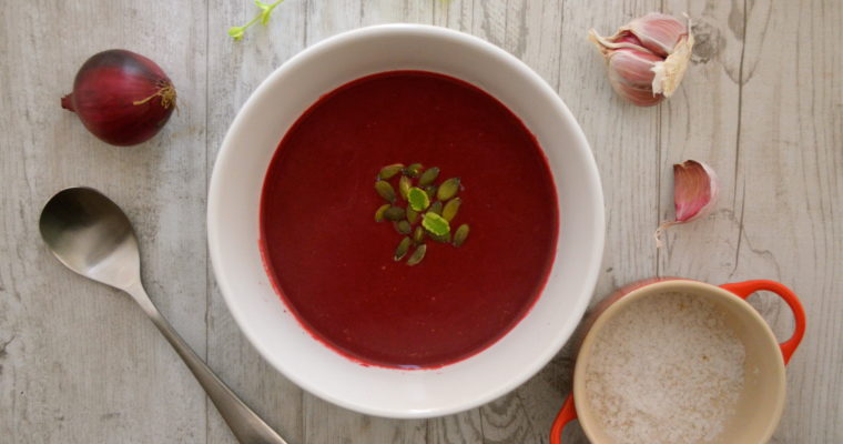 Warming Beetroot, Coconut and Garlic Soup
