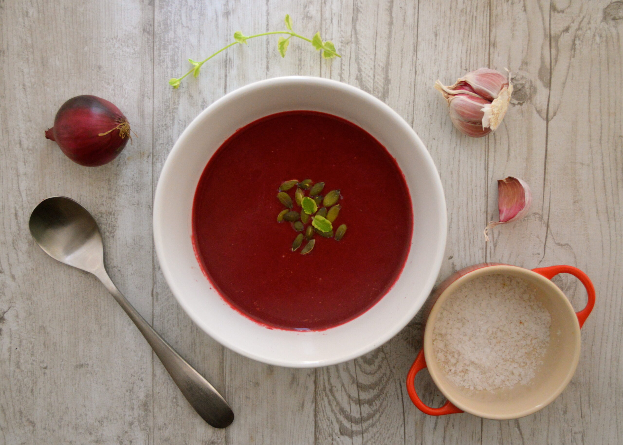 Warming Beetroot, Coconut and Garlic Soup