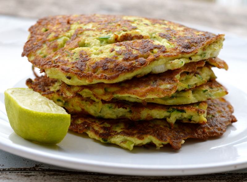 Courgette (zucchini), Spring Onion and lime fritters