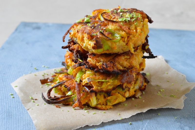 Sweet Potato, Leek and Lime Fritters