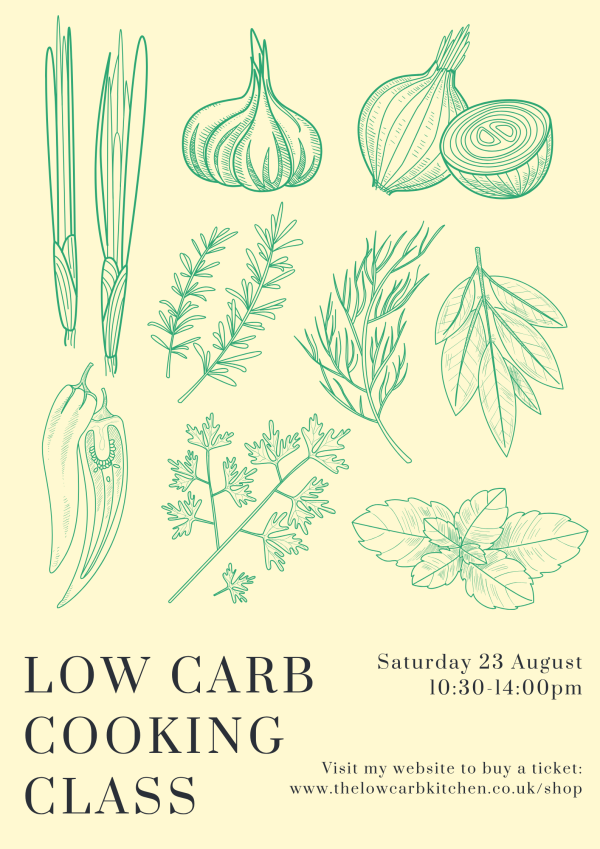 Low carb cooking class - August 23rd 2025